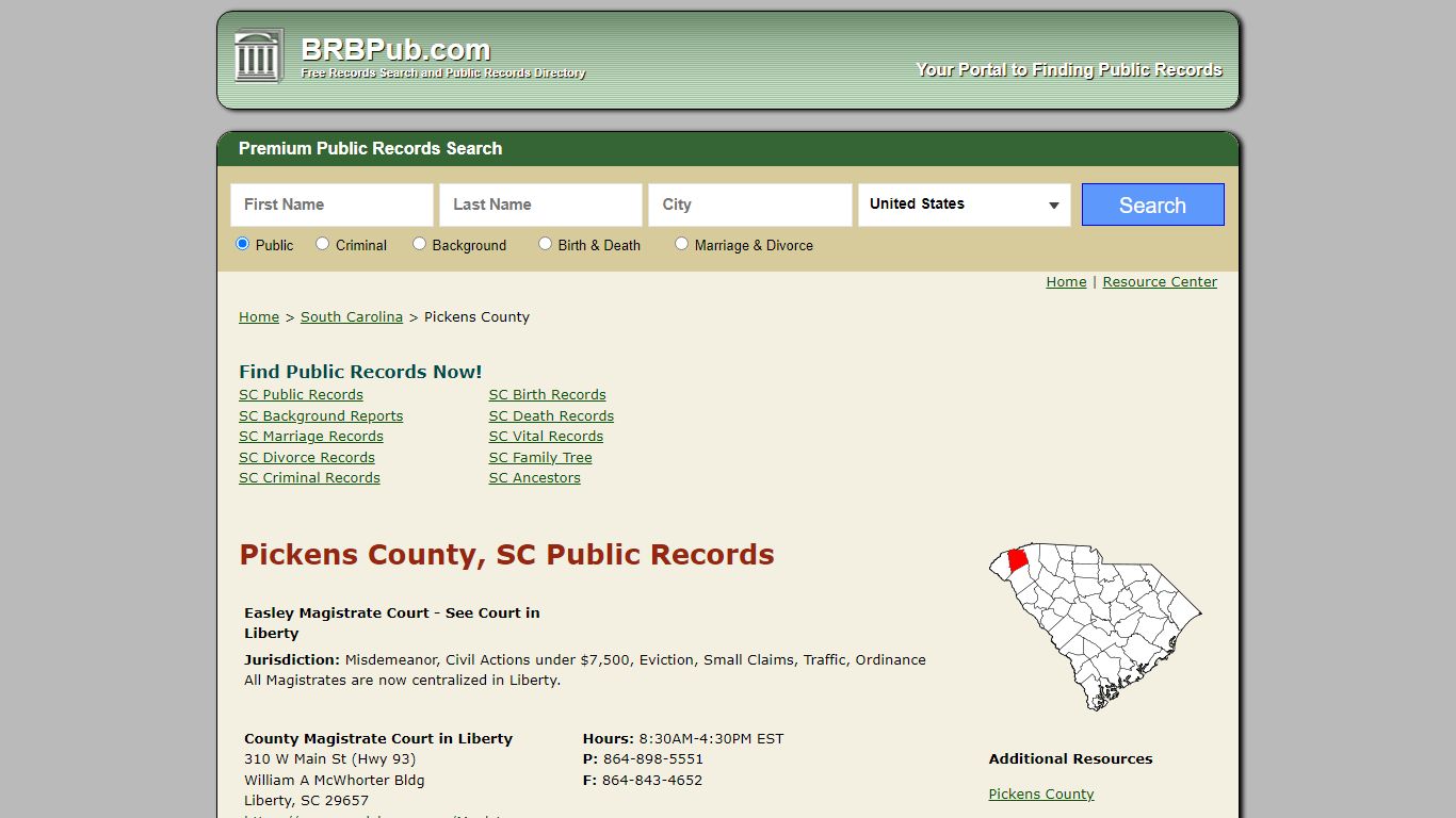 Pickens County Public Records | Search South Carolina Government Databases