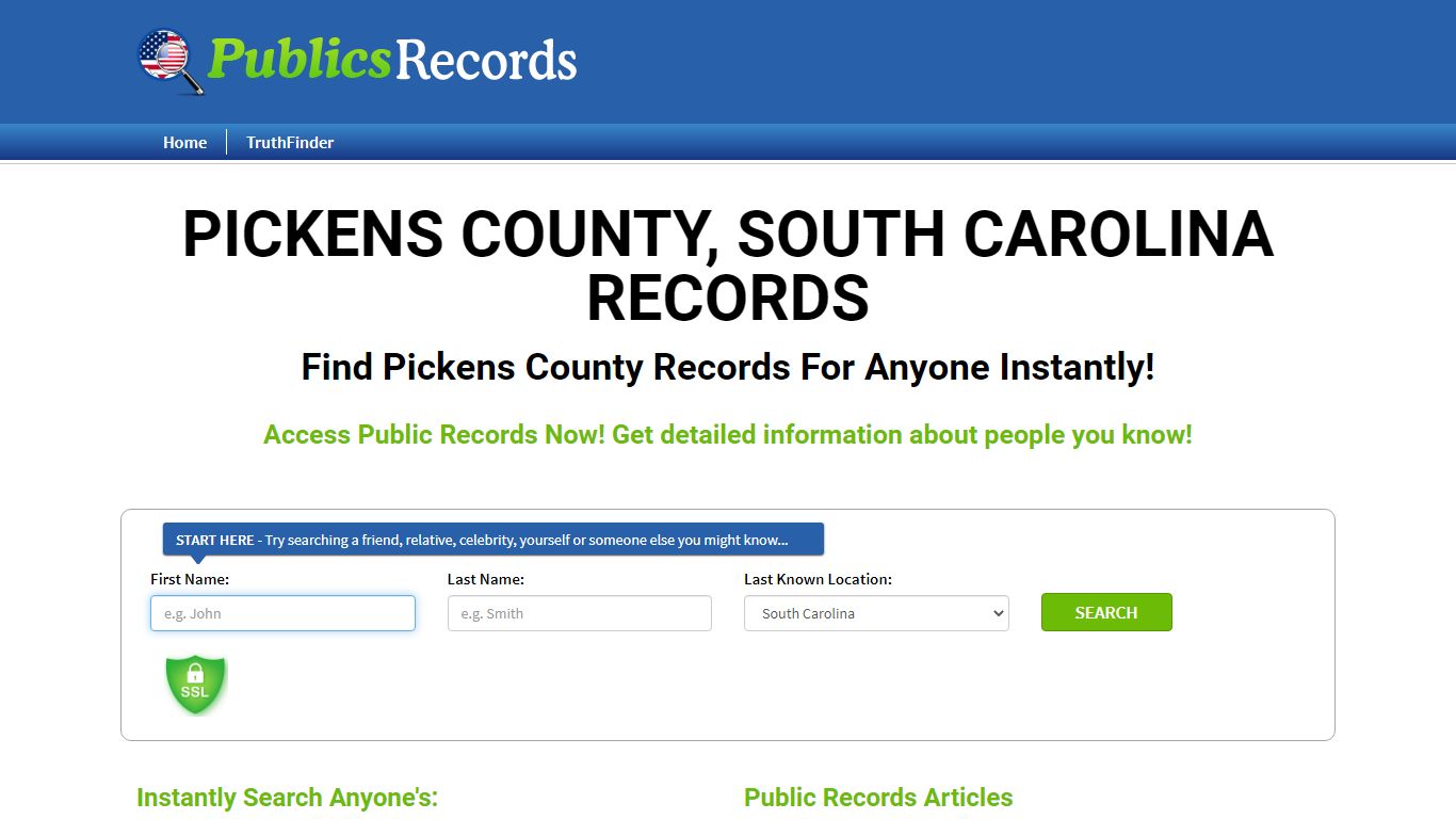 Find Pickens County, South Carolina Records!